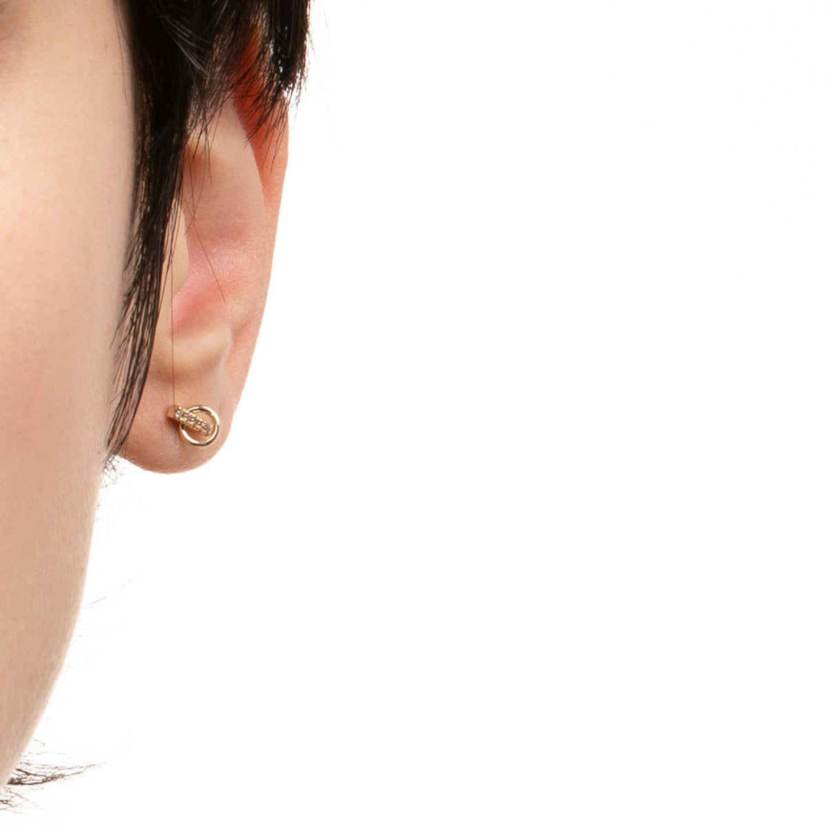 GOSSAMER Deco Small Diamond Earring with Small Hoop