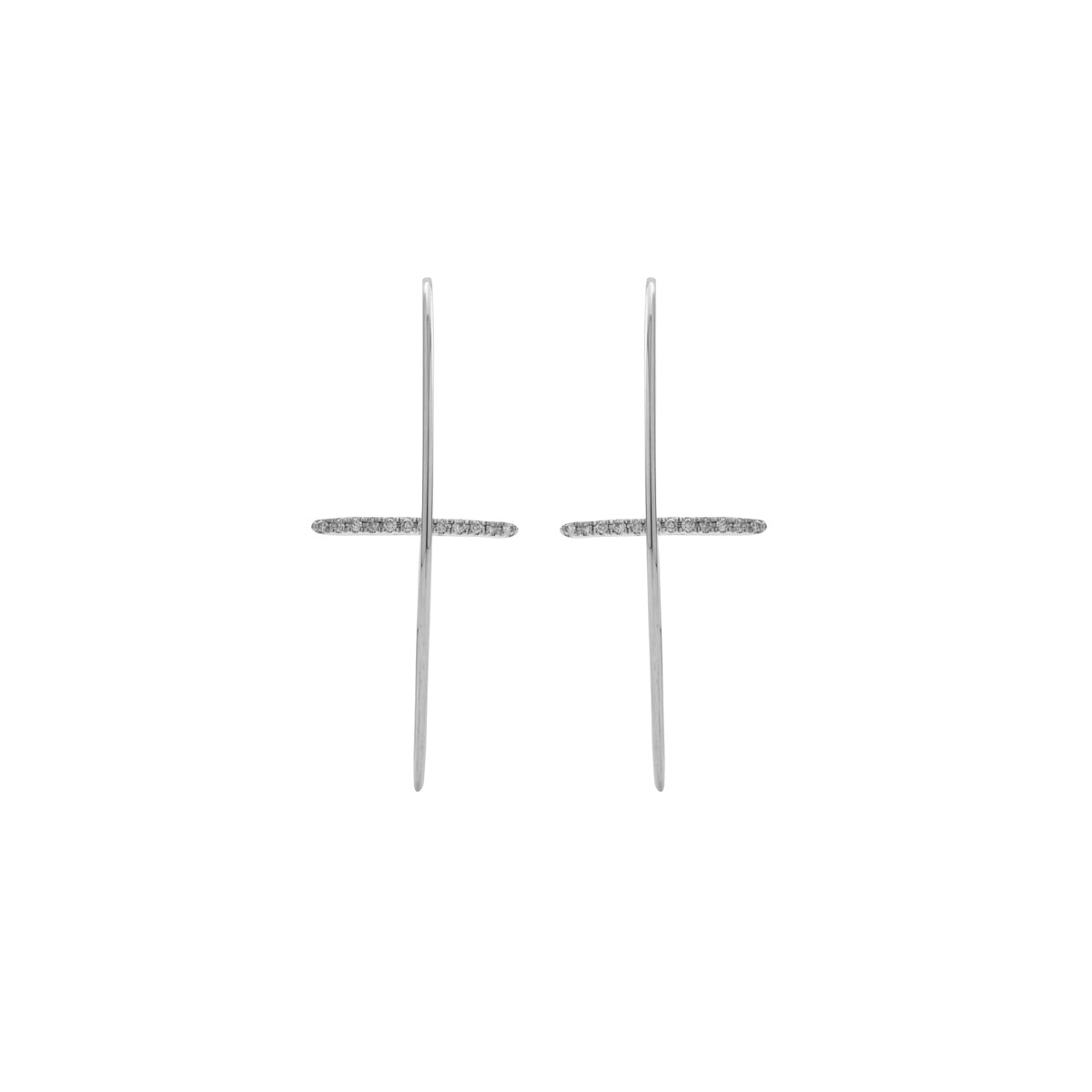 GOSSAMER Diamond Bar Floating Oval Earring Medium size