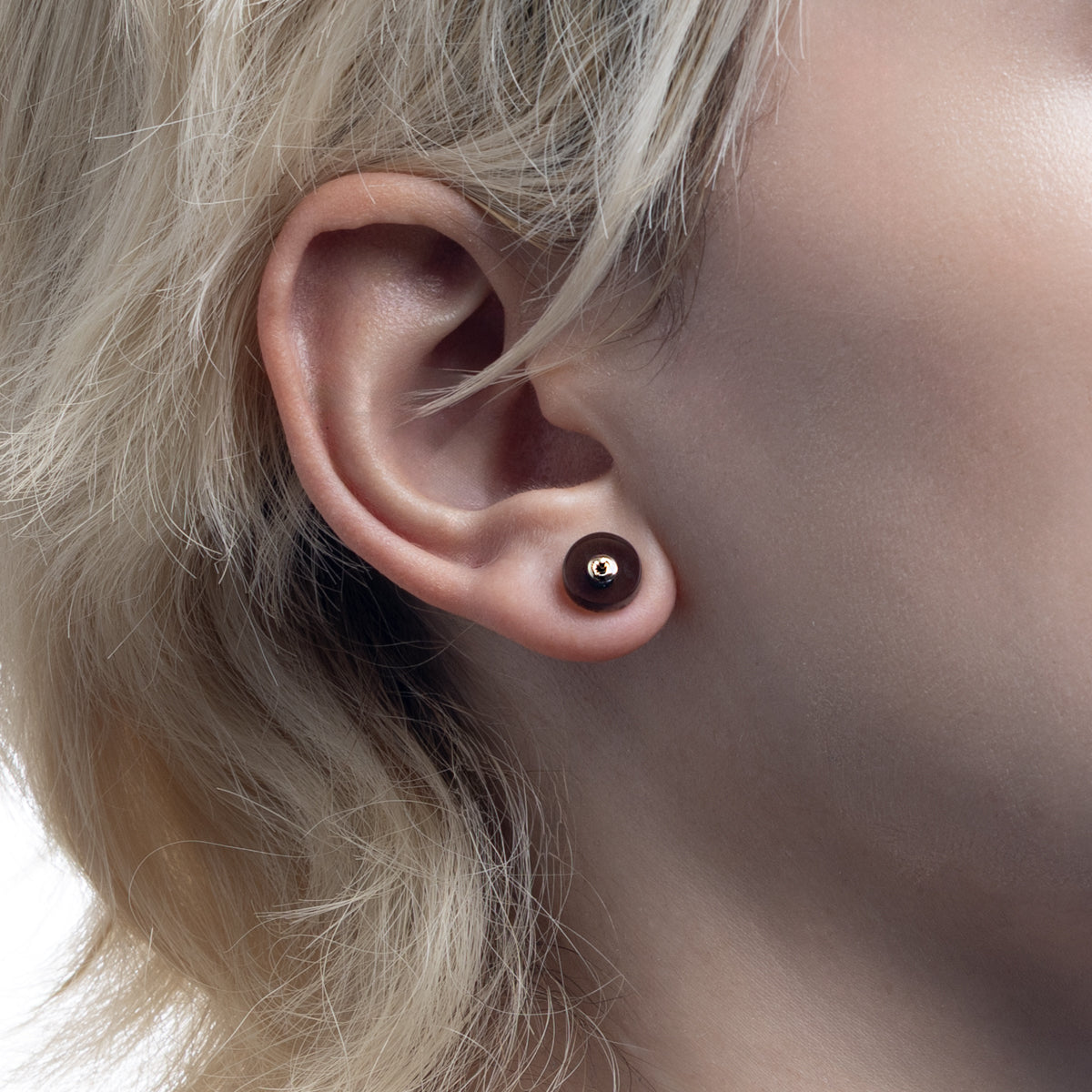 BIRD OF PARADISE Oblong Bird's Eye Earring, Mint Chrysoprase Smorky Quartz