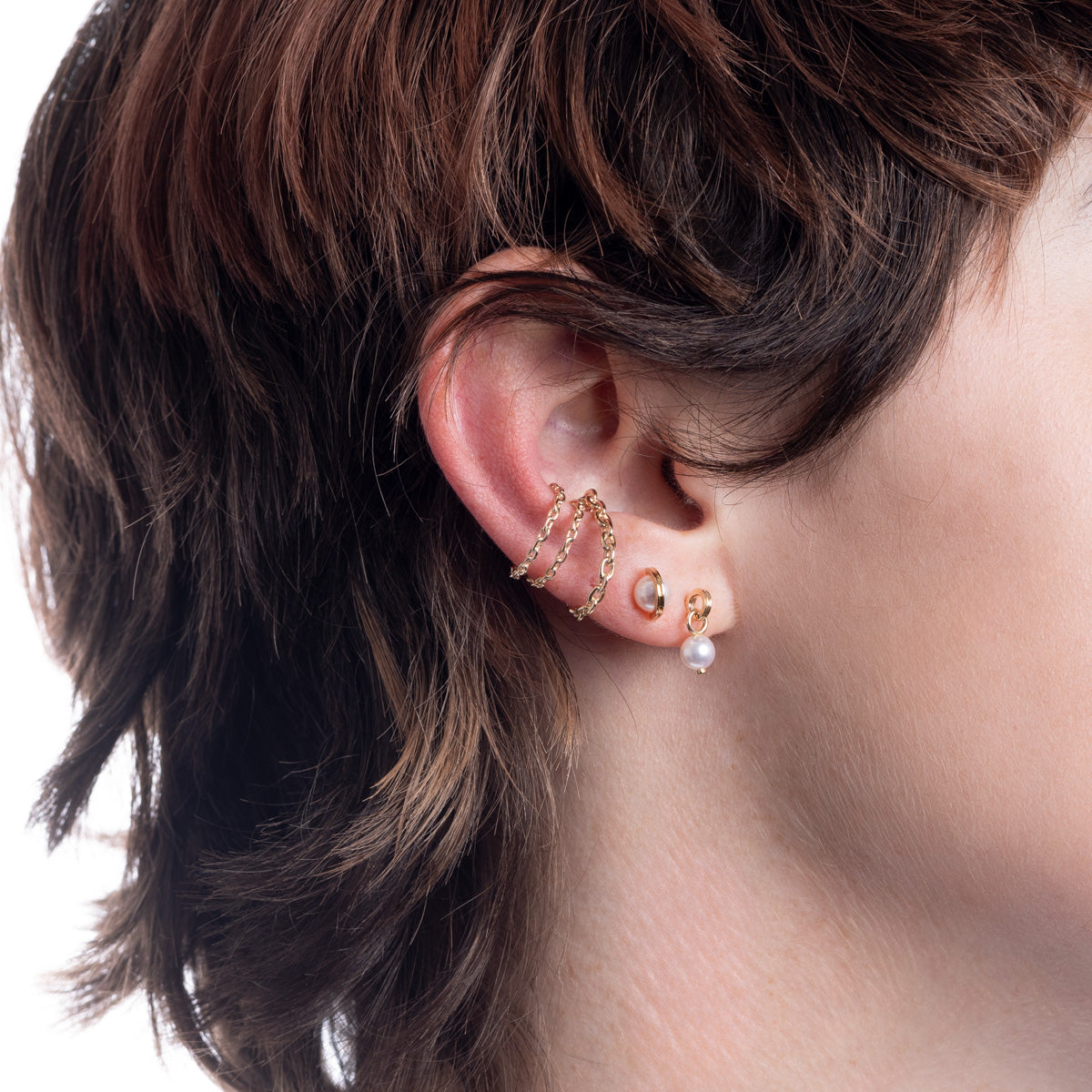 ALL ABOUT BASICS Double Line Chain Ear Cuff Small size