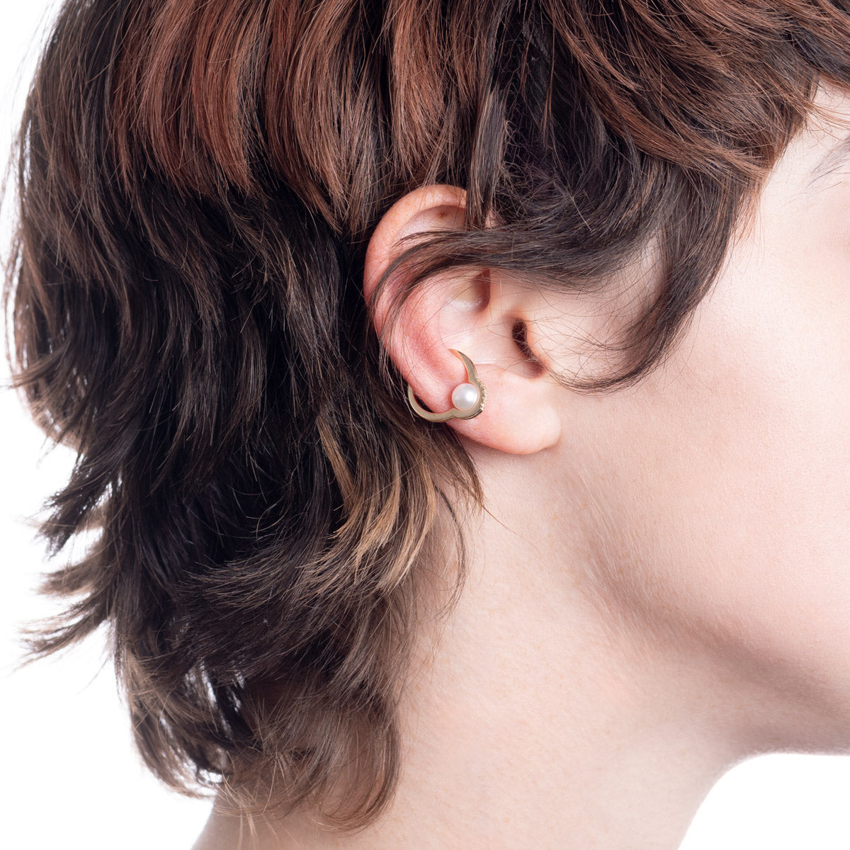 Mini BELUGA Diamond Akoya Pearl Ear Cuff
