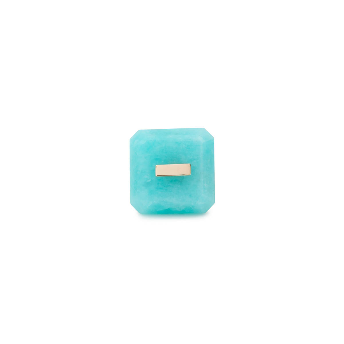 BIRD OF PARADISE Naked Square Stone Stud Earring, Amazanite