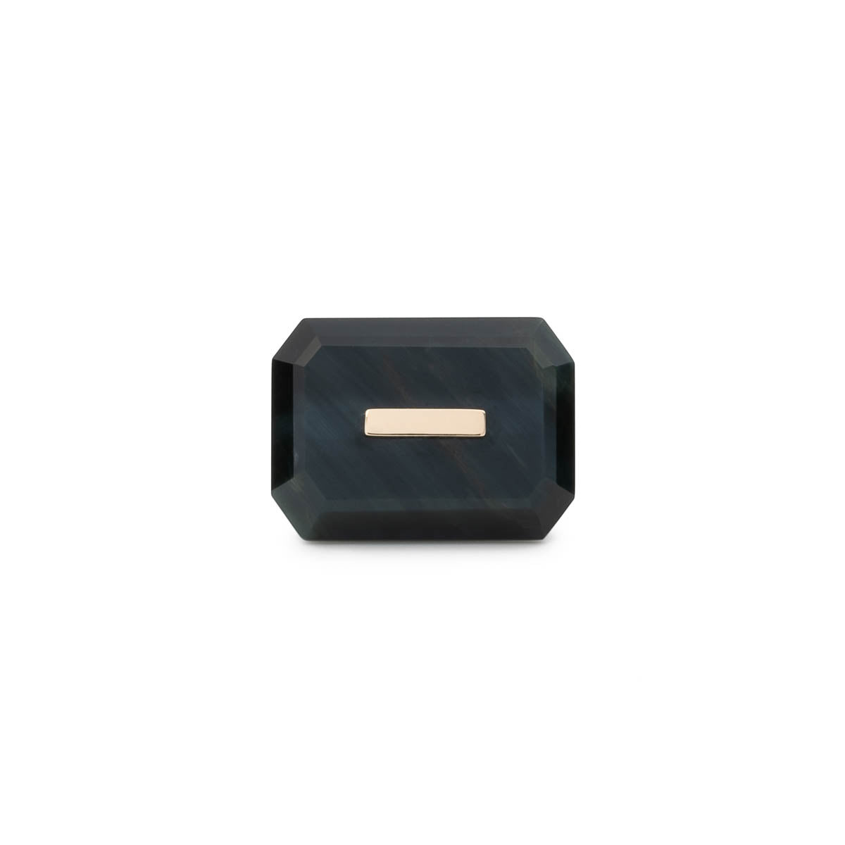 BIRD OF PARADISE Naked Rectangle Stone Stud Earring, Blue Tiger's eye
