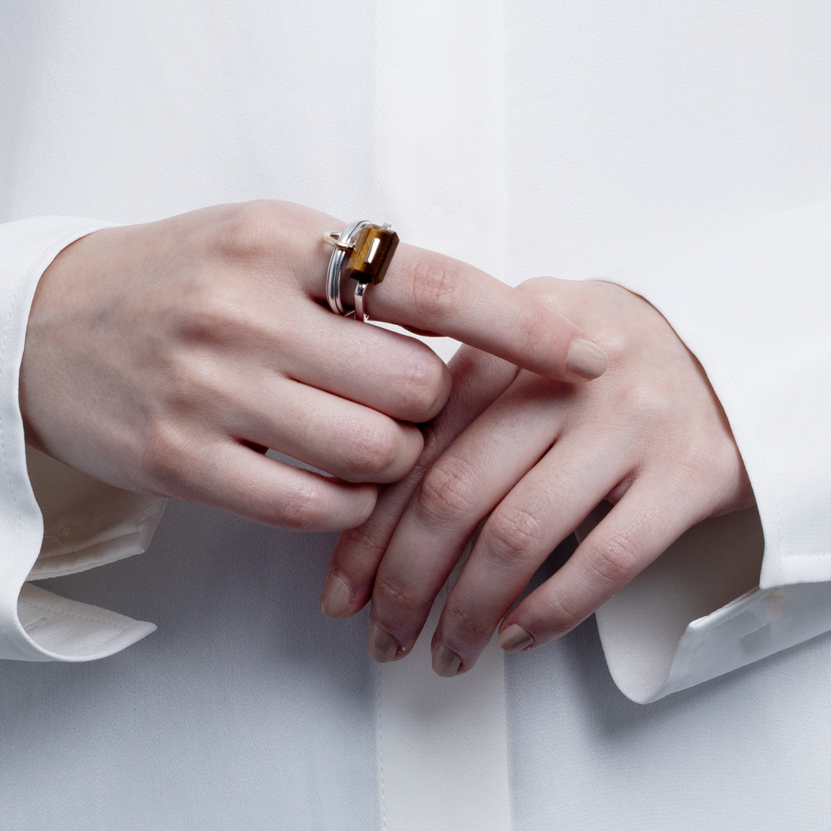 BIRD OF PARADISE Square Ring, Tiger's eye