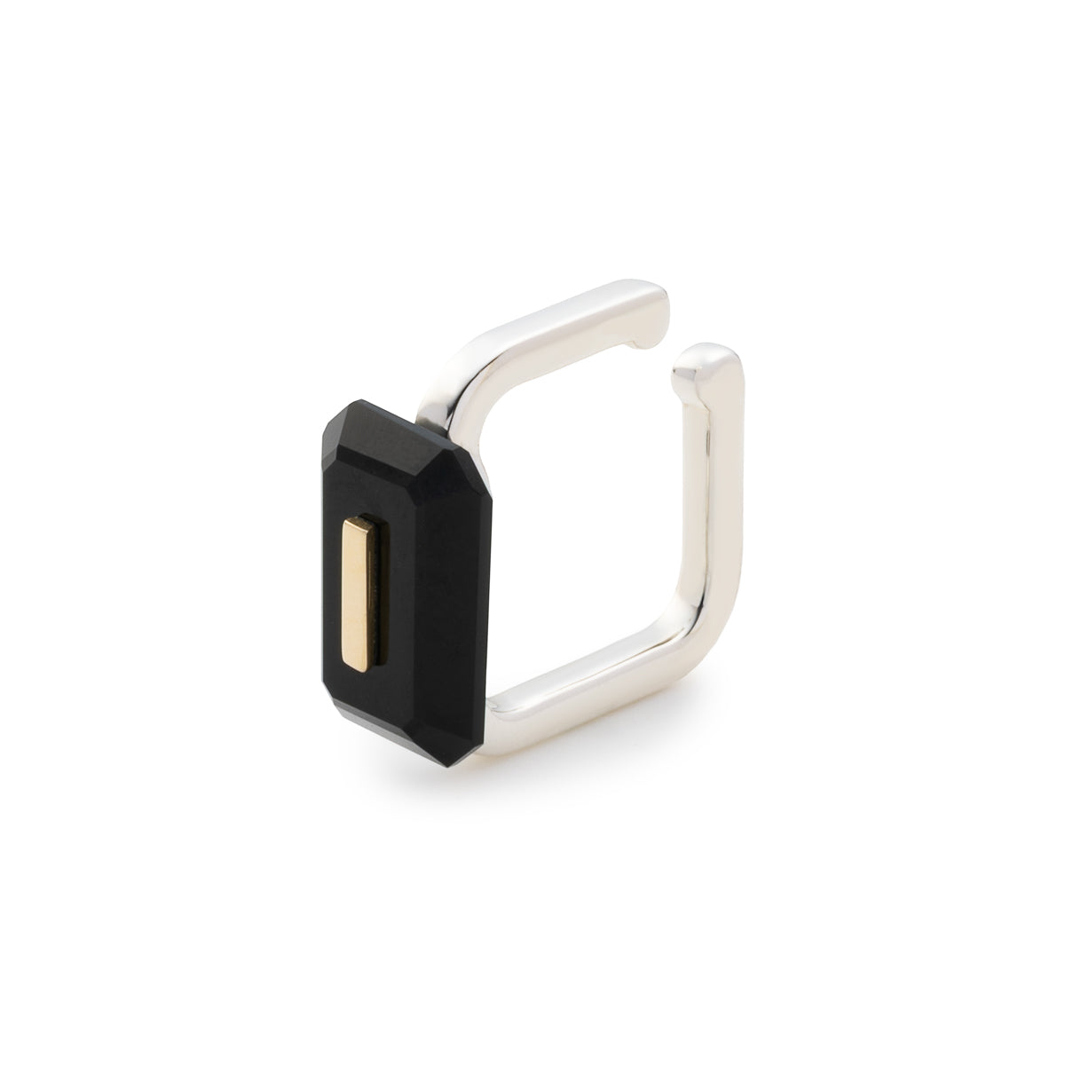 BIRD OF PARADISE Square Ear Cuff, Onyx