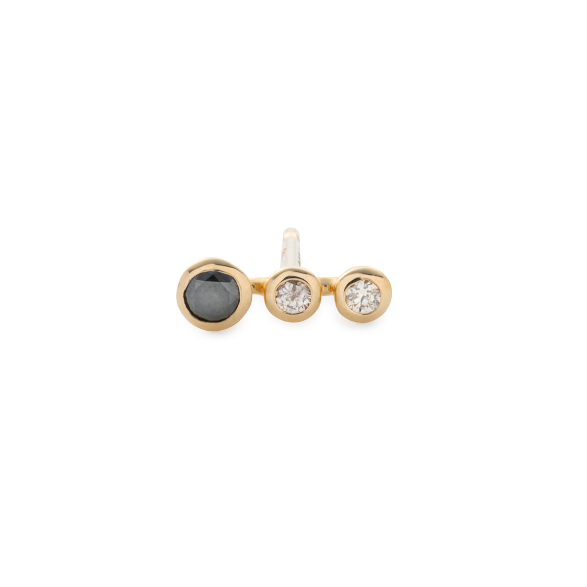 DROSERA Black Diamond and Diamond Stud Earring