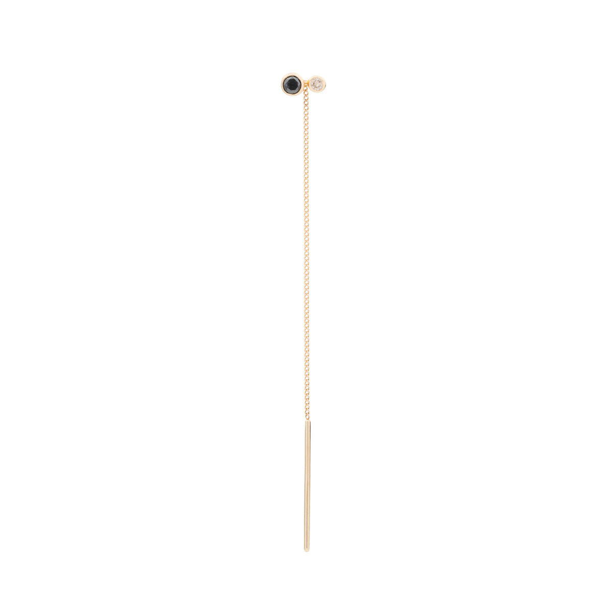 DROSERA Black Diamond and Diamond Chain Earring