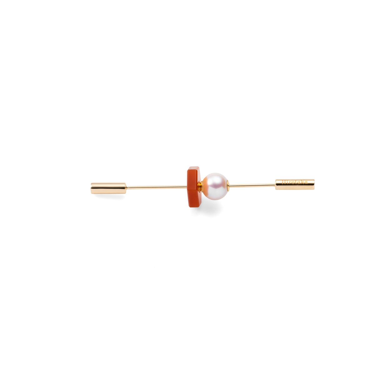 SPEAR Earring, Akoya Pearl & Carnelian
