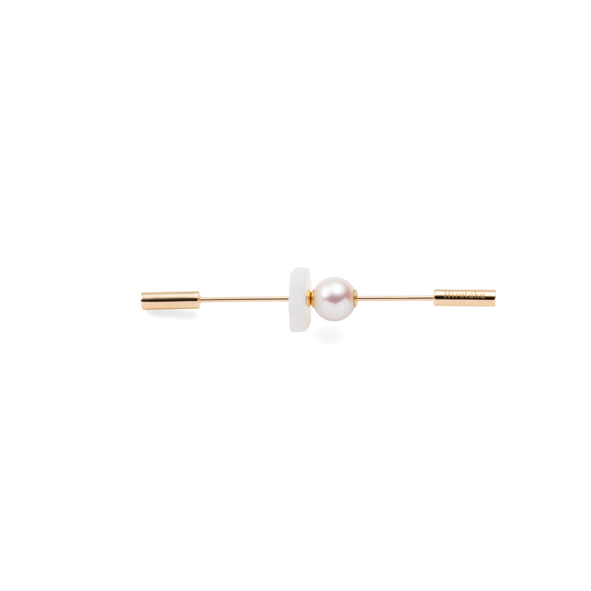 SPEAR Earring, Akoya Pearl & White Agate
