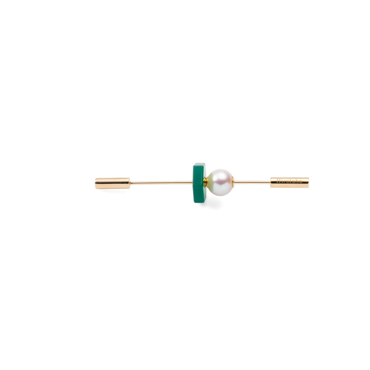 SPEAR Earring, Akoya Pearl & Green Agate