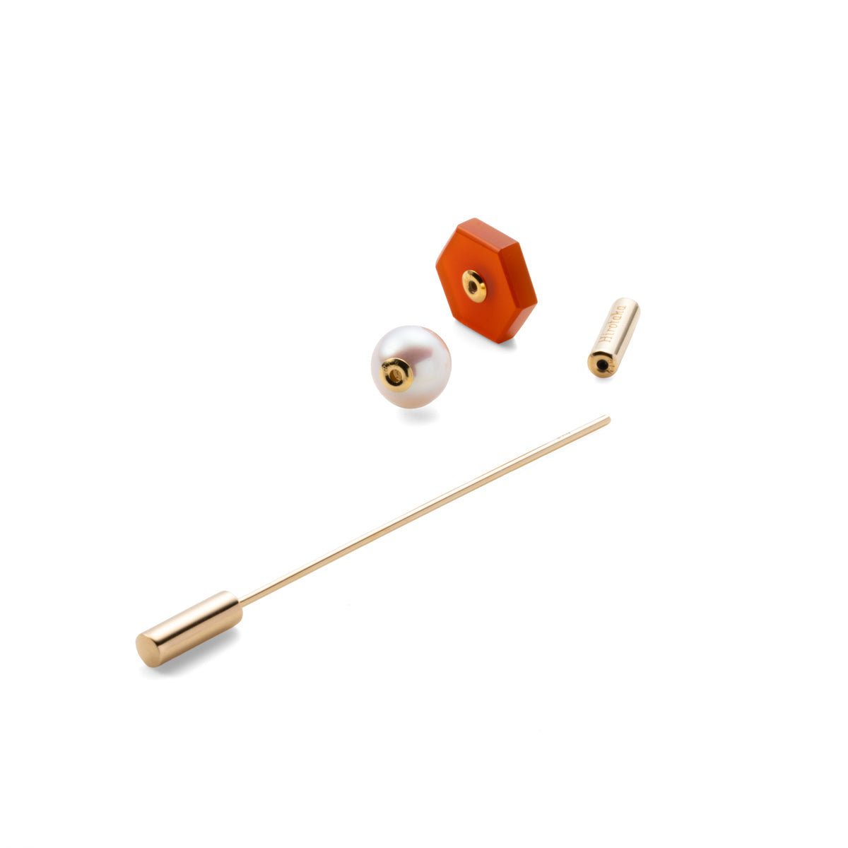 SPEAR Earring, Akoya Pearl & Carnelian