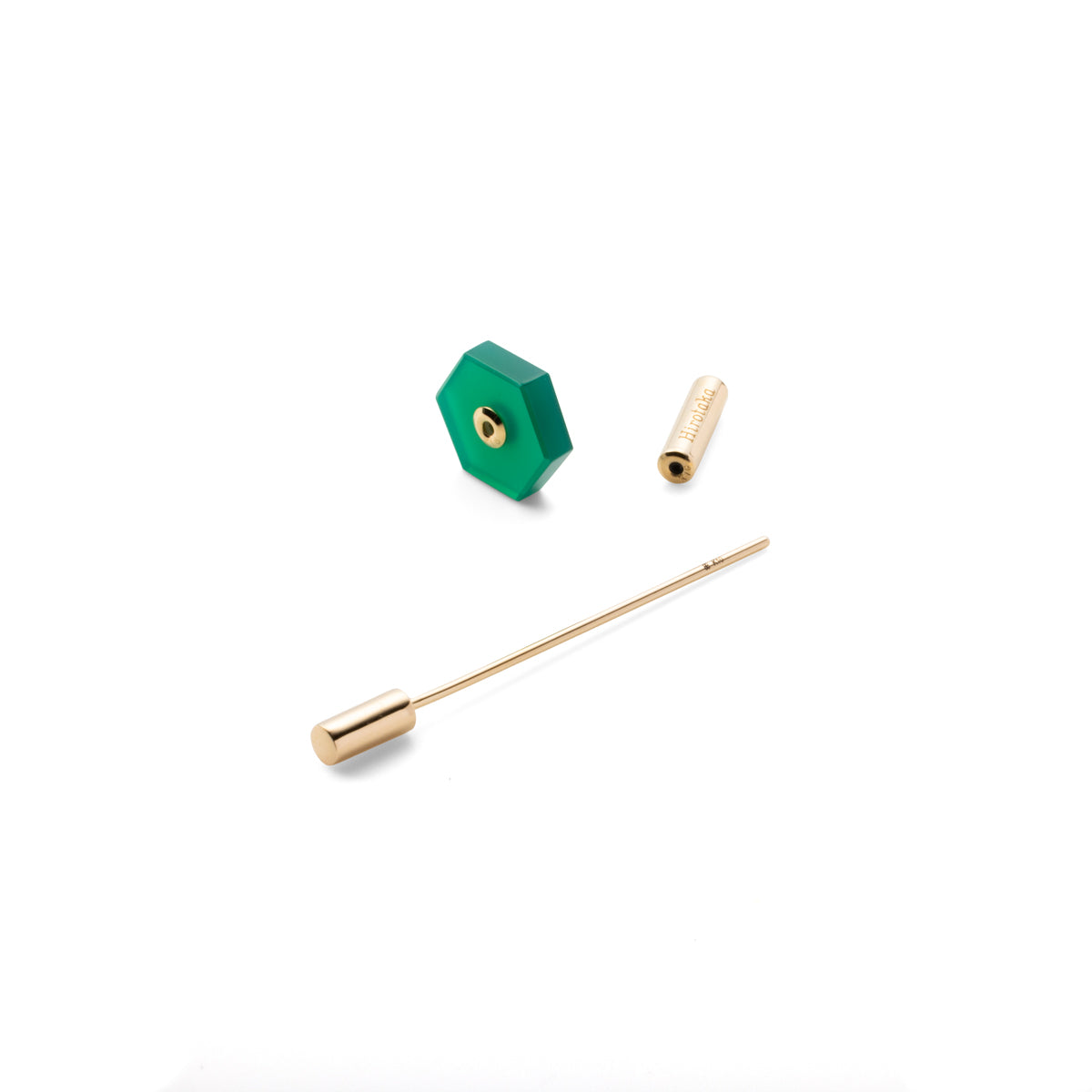 SPEAR Earring, Akoya Pearl & Green Agate