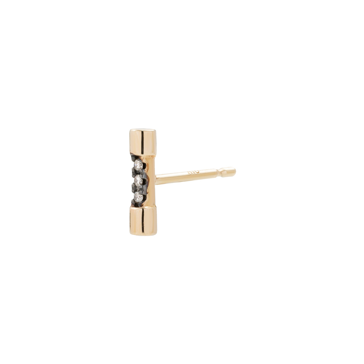 PUNCTURE Diamond Earring Black Ruthenium Plated Small size