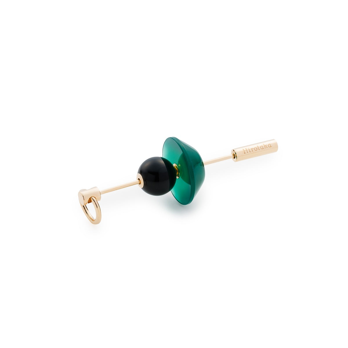 SPEAR Door Knocker Earring Large size, Onyx&Green Agate
