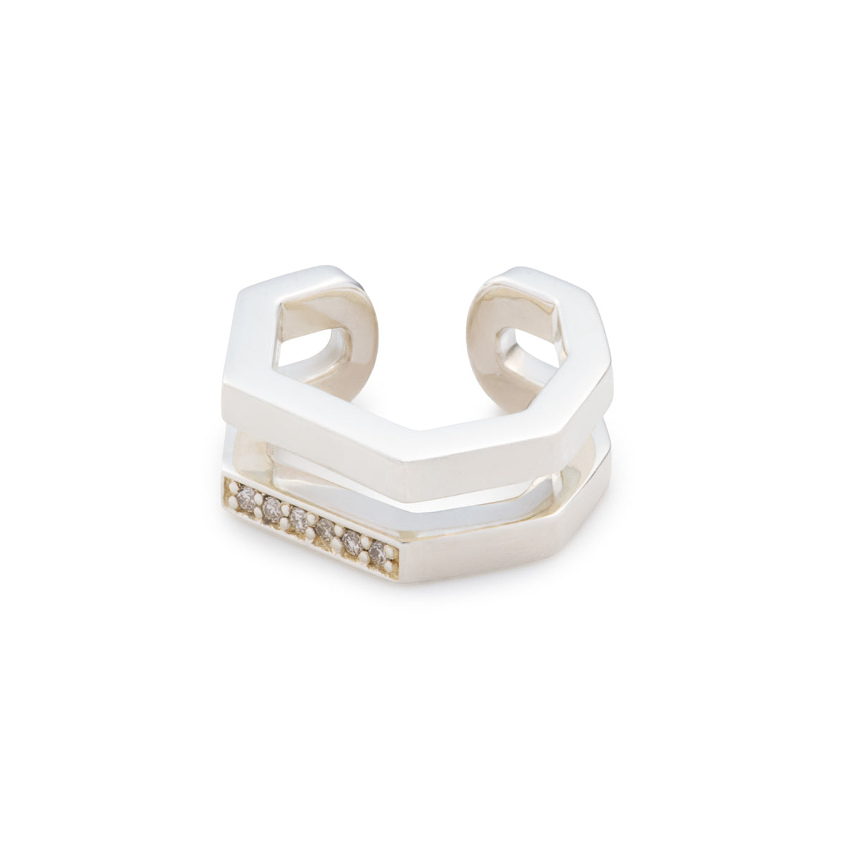 MANHATTAN Double Octagon Diamond Ear Cuff
