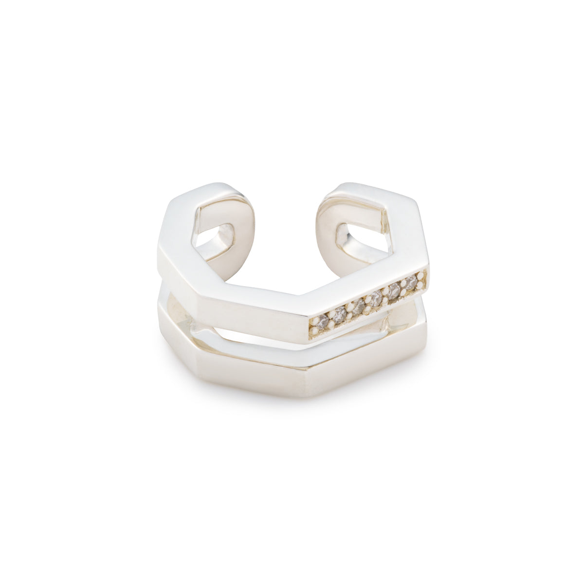 MANHATTAN Double Octagon Diamond Ear Cuff