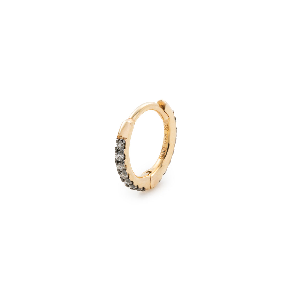 MANHATTAN Diamond Hoop Earring Black Ruthenium Plated