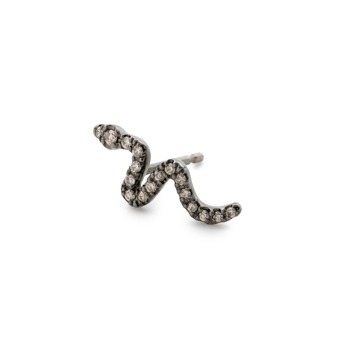 SNAKE KNOT Diamond Earring Black Ruthenium Plated