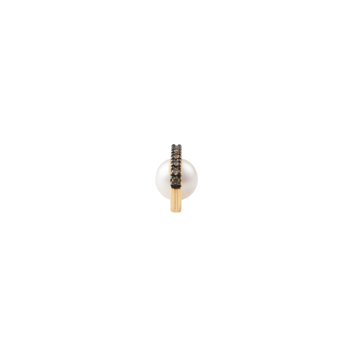 BELUGA Akoya Pearl Diamond Earring Small size Black Ruthenium Plated