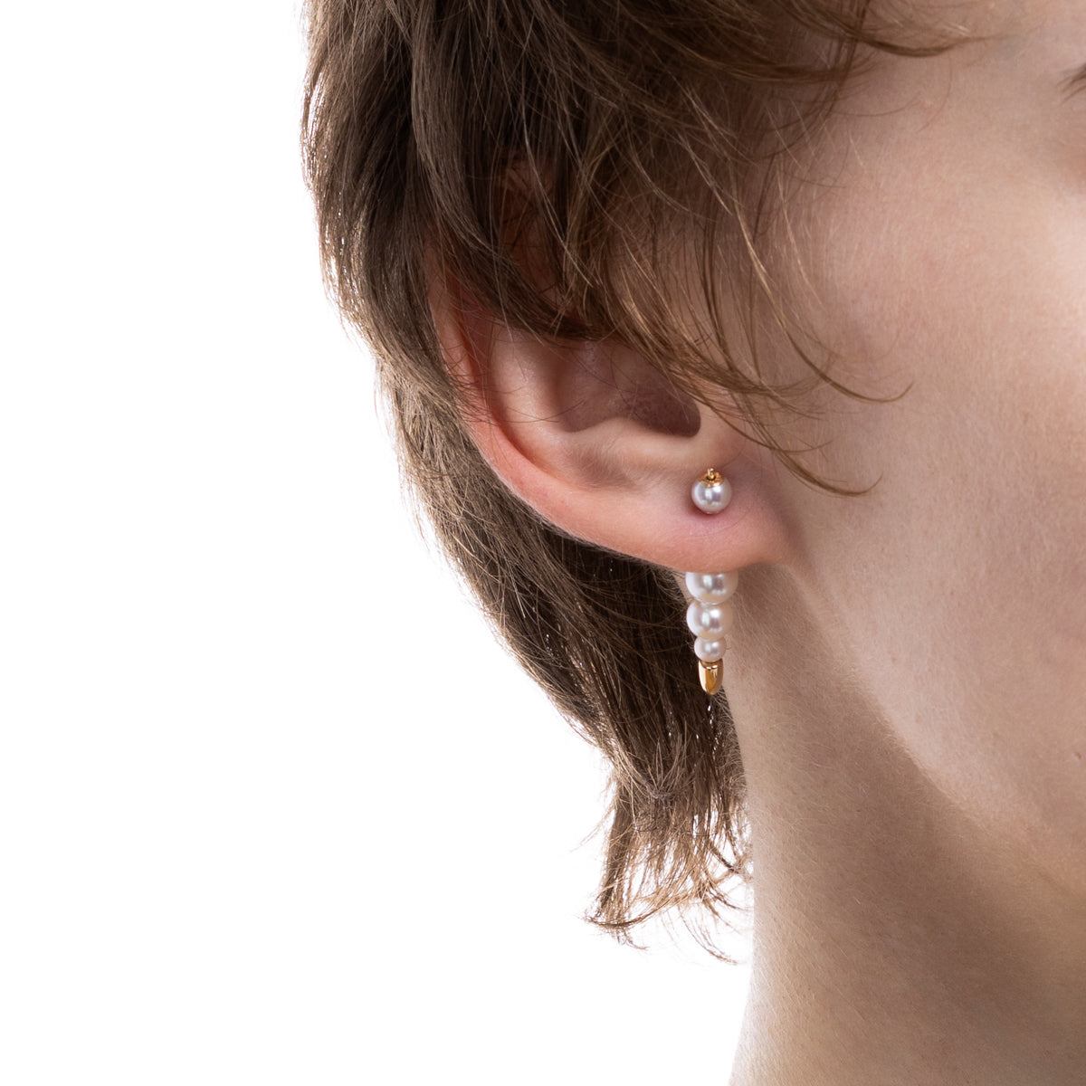 PUNCTURE Back Spear Akoya Pearl Earring Small size