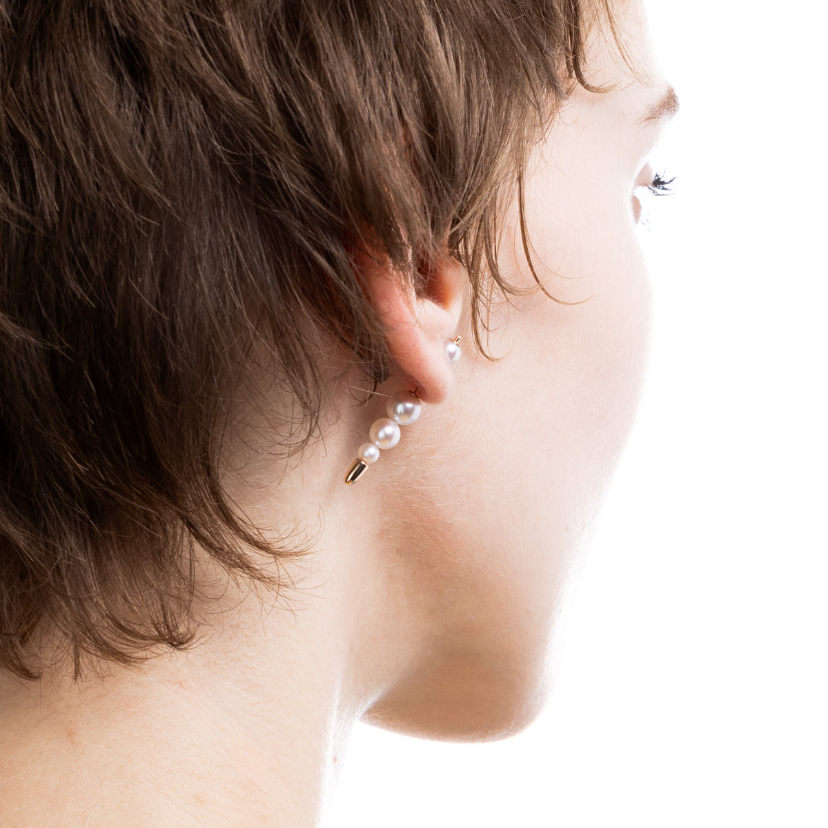 PUNCTURE Back Spear Akoya Pearl Earring Small size