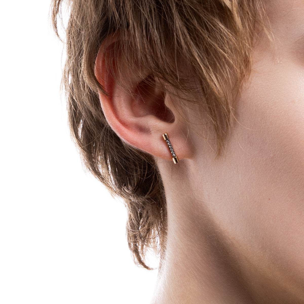 PUNCTURE Diamond Earring Black Ruthenium Plated Medium size