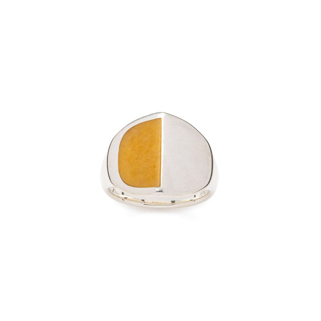 【Made-To-Order】EQUINOX-Pyramid Half Moon Yellow Aventurine Ring
