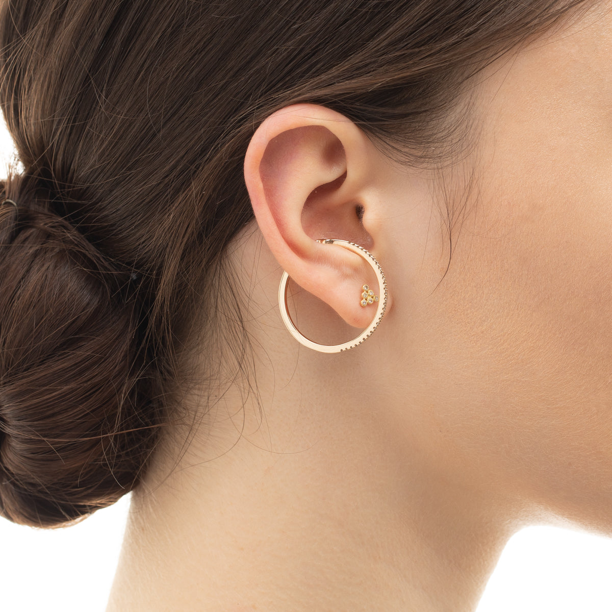 18K ALL ABOUT BASICS Pyramid Diamond Earring Medium size