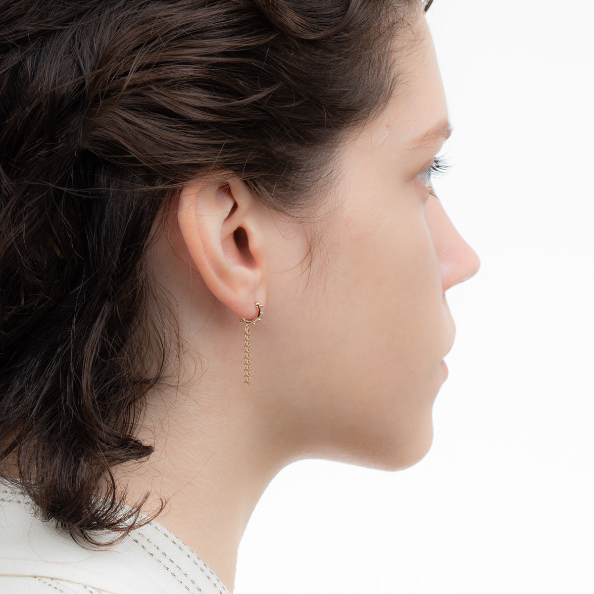 SEA ANEMONE Chain Hoop Earring