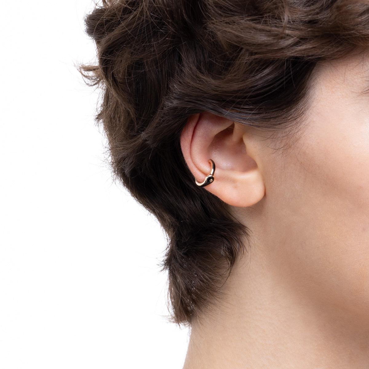 BIRD OF PARADISE Ear Cuff in Jet Black
