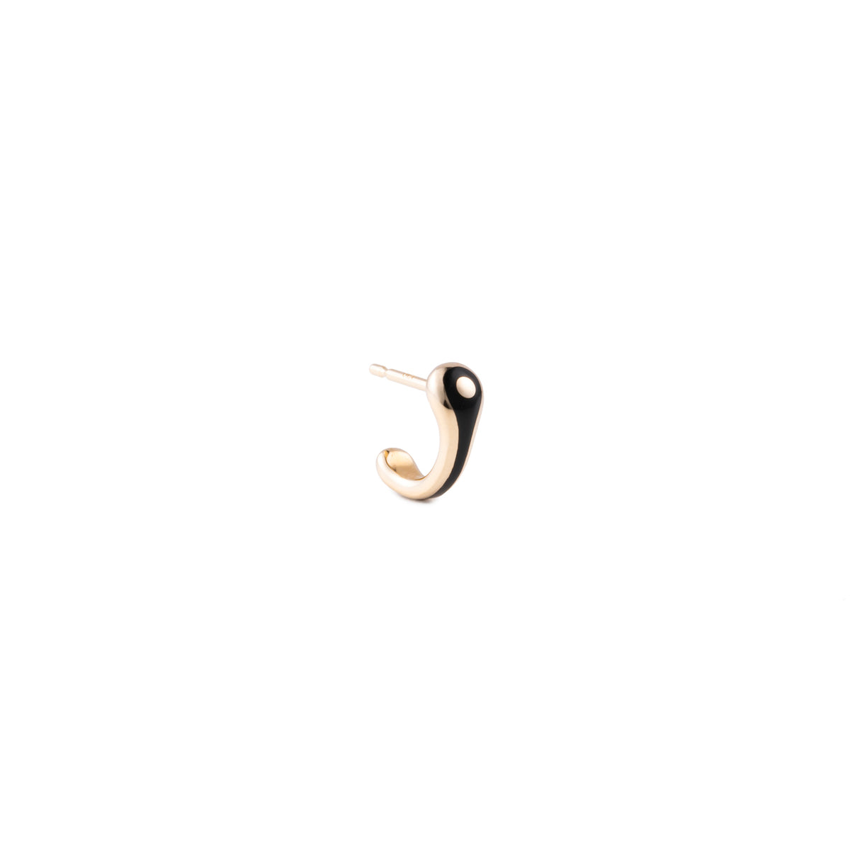 BIRD OF PARADISE Half Hoop Earring in Jet Black