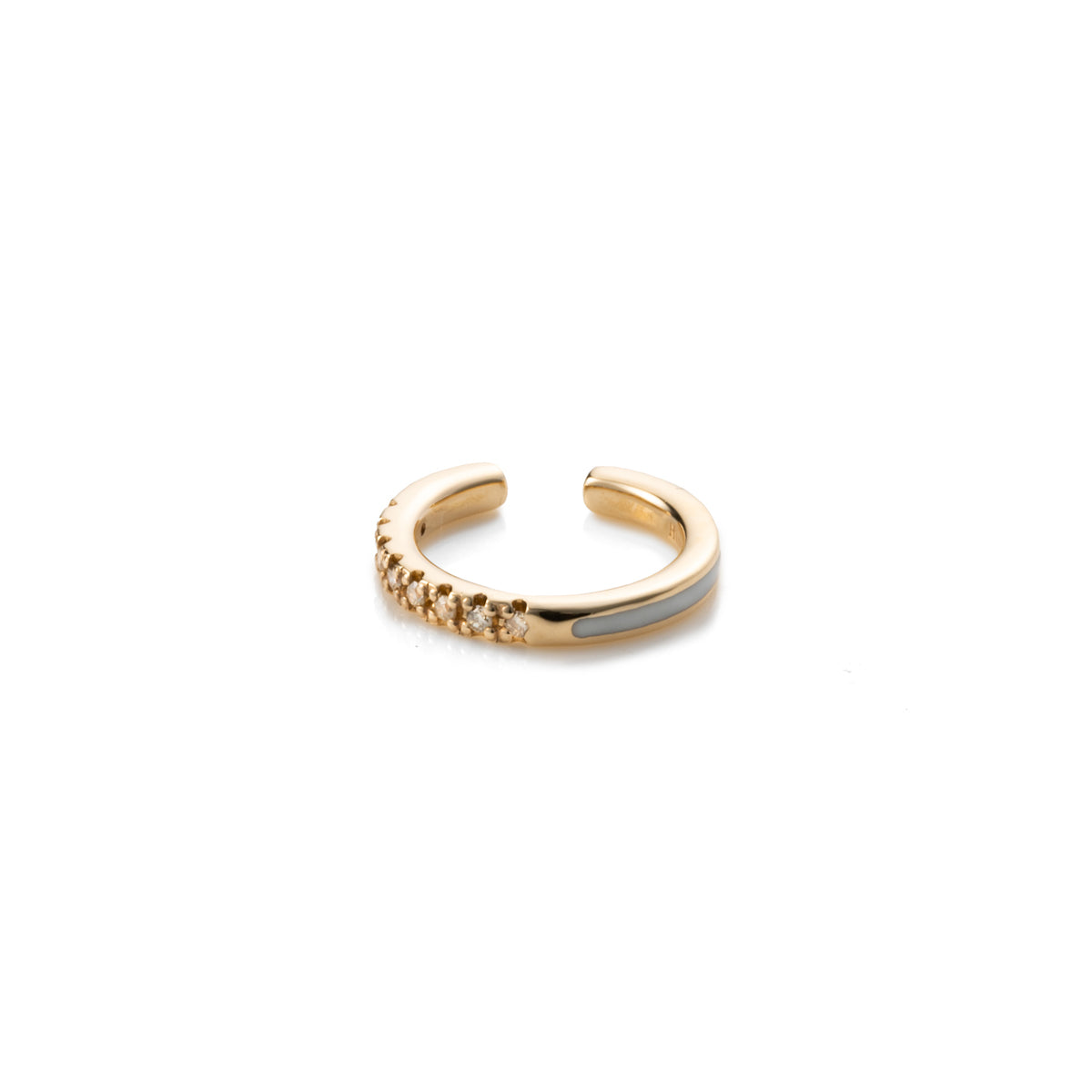 BIRD OF PARADISE Diamond Ear Cuff in Ivory White