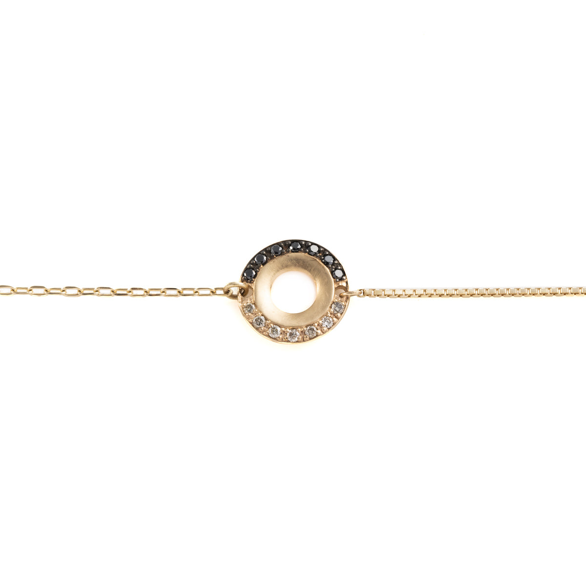 【Made-To-Order】WHEEL OF FORTUNE White and Black Diamond Bracelet