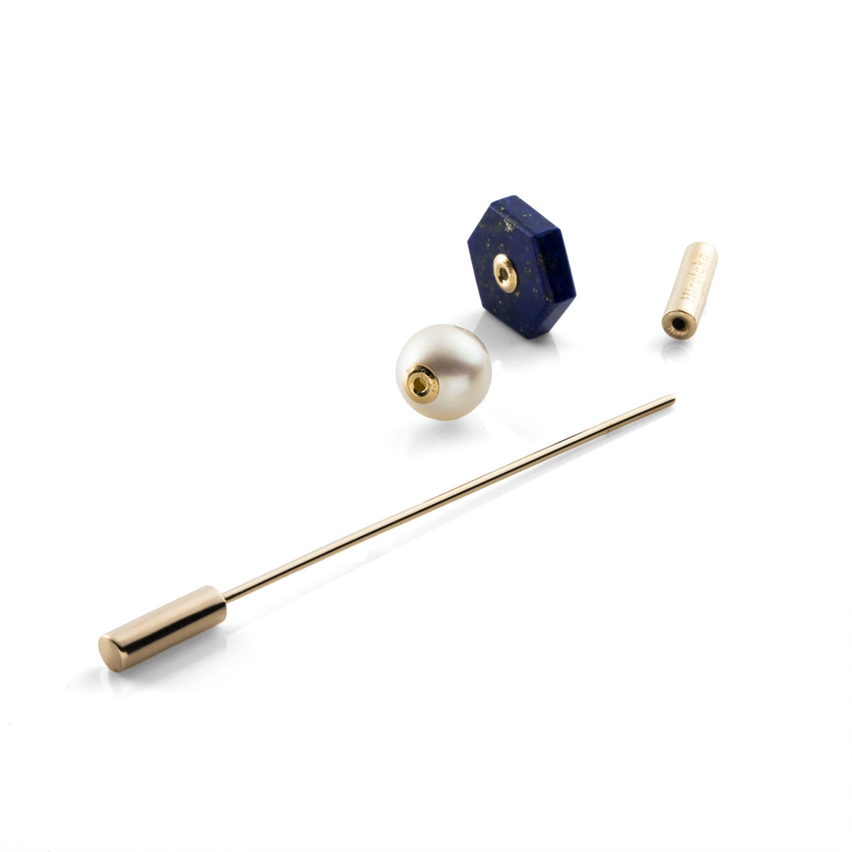 SPEAR Earring, Akoya Pearl & Lapis Lazuli