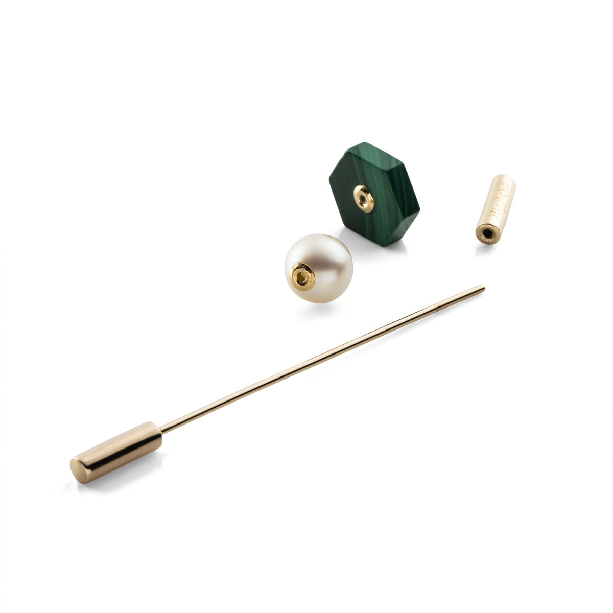 SPEAR Earring, Akoya Pearl & Malachite