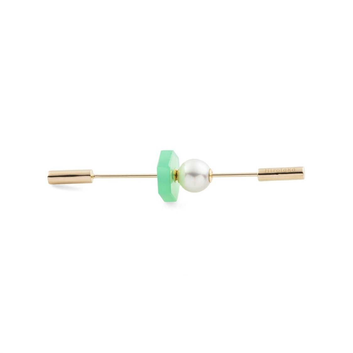 SPEAR Earring, Akoya Pearl & Chrysoprase