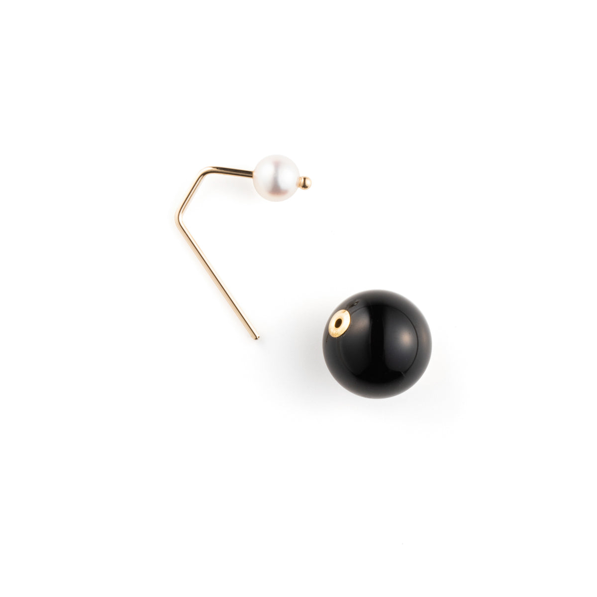 【Made-To-Order】BUMBLE BEE Akoya Pearl Earring w/ Onyx Backing