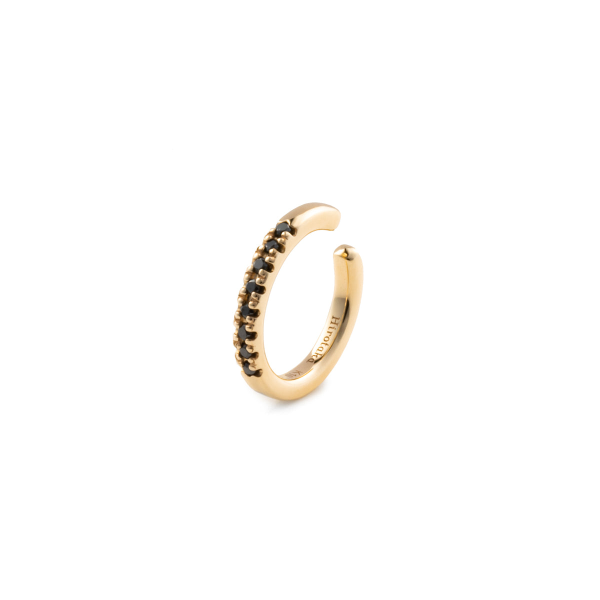 BIRD OF PARADISE Black Diamond Ear Cuff in Ivory White