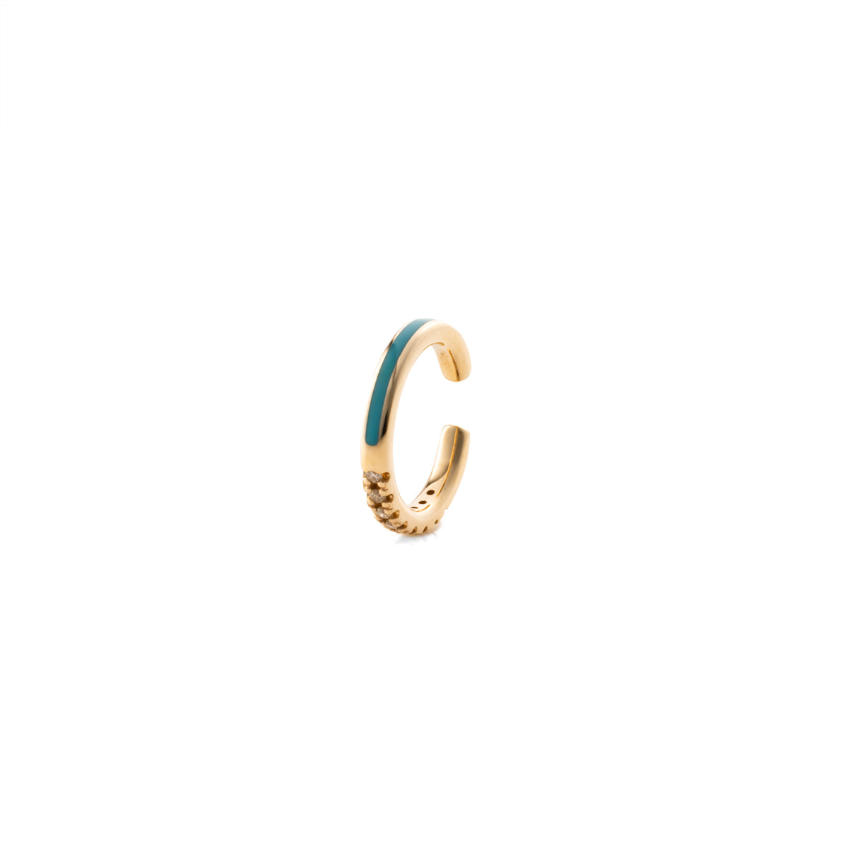 BIRD OF PARADISE Diamond Ear Cuff in Izmir Blue