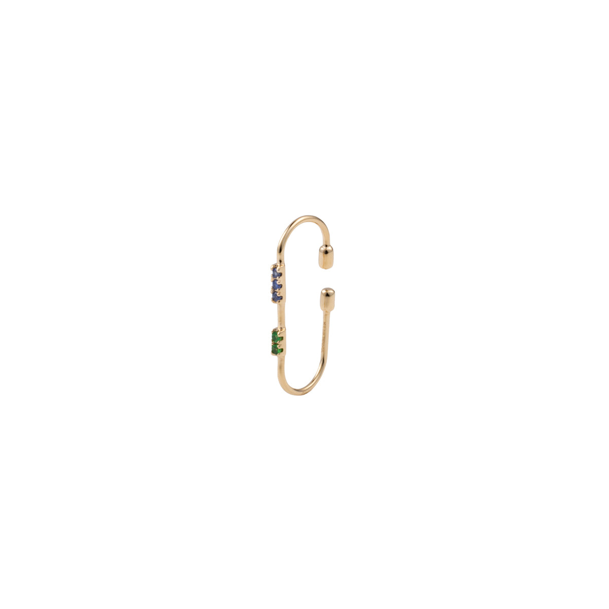 MIRÓ Sapphire and Green Garnet Ear Cuff Medium size