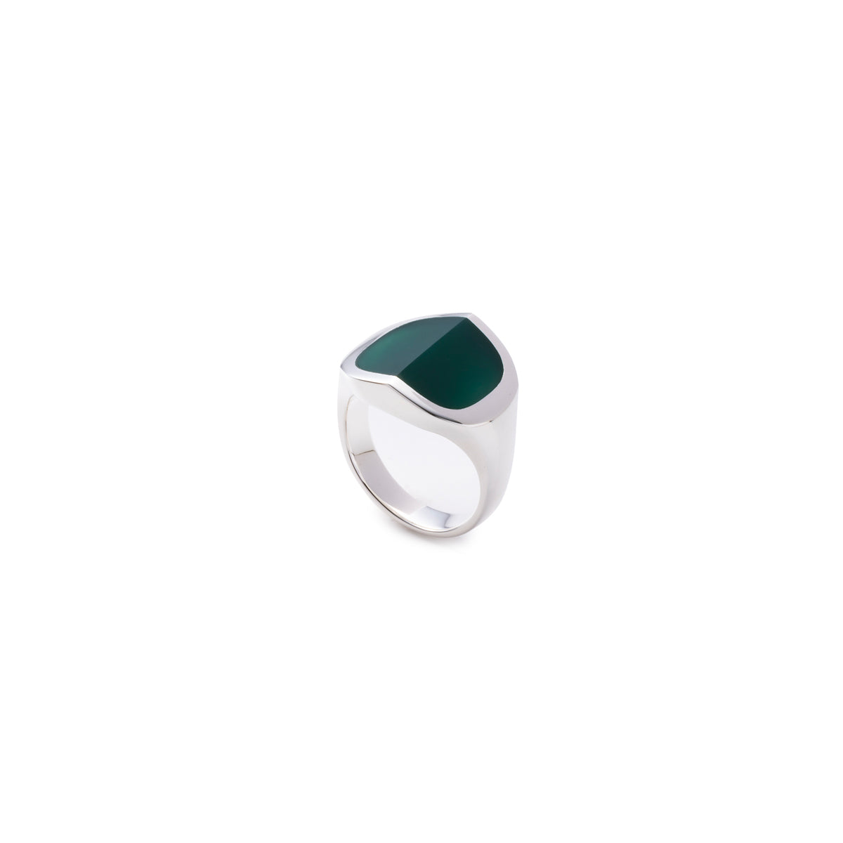 EQUINOX-Pyramid Green Agate Ring Medium size