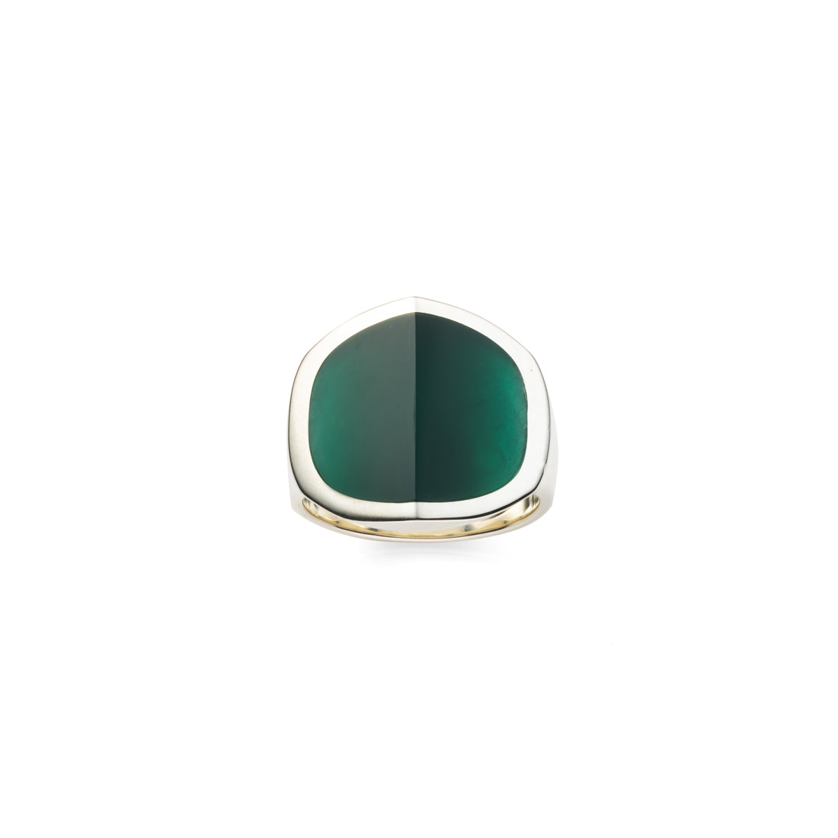 EQUINOX-Pyramid Green Agate Ring Medium size