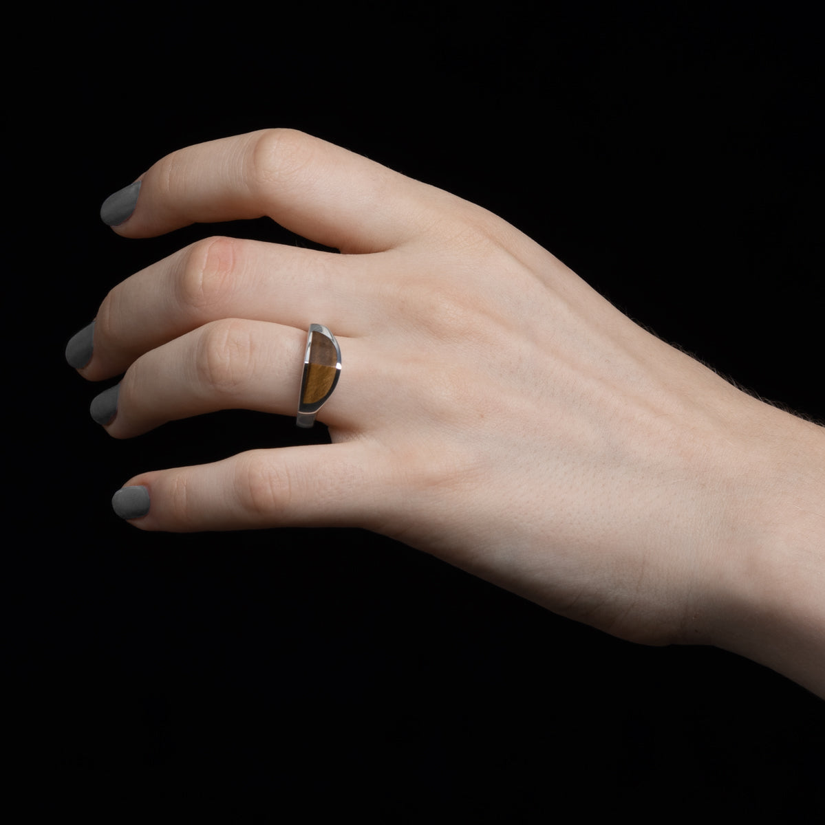 【Made-To-Order】EQUINOX-Pyramid Tiger's Eye Ring