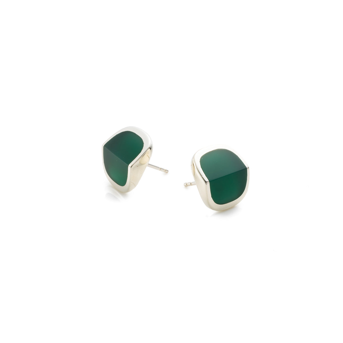 EQUINOX-Pyramid Green Agate Earring