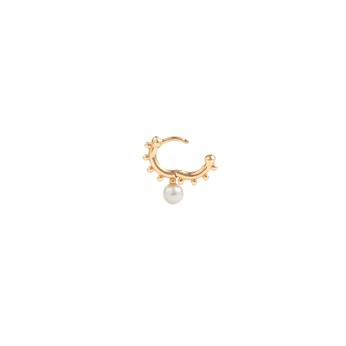 SEA ANEMONE Akoya Pearl Huggie Hoop Earring Extra Small size