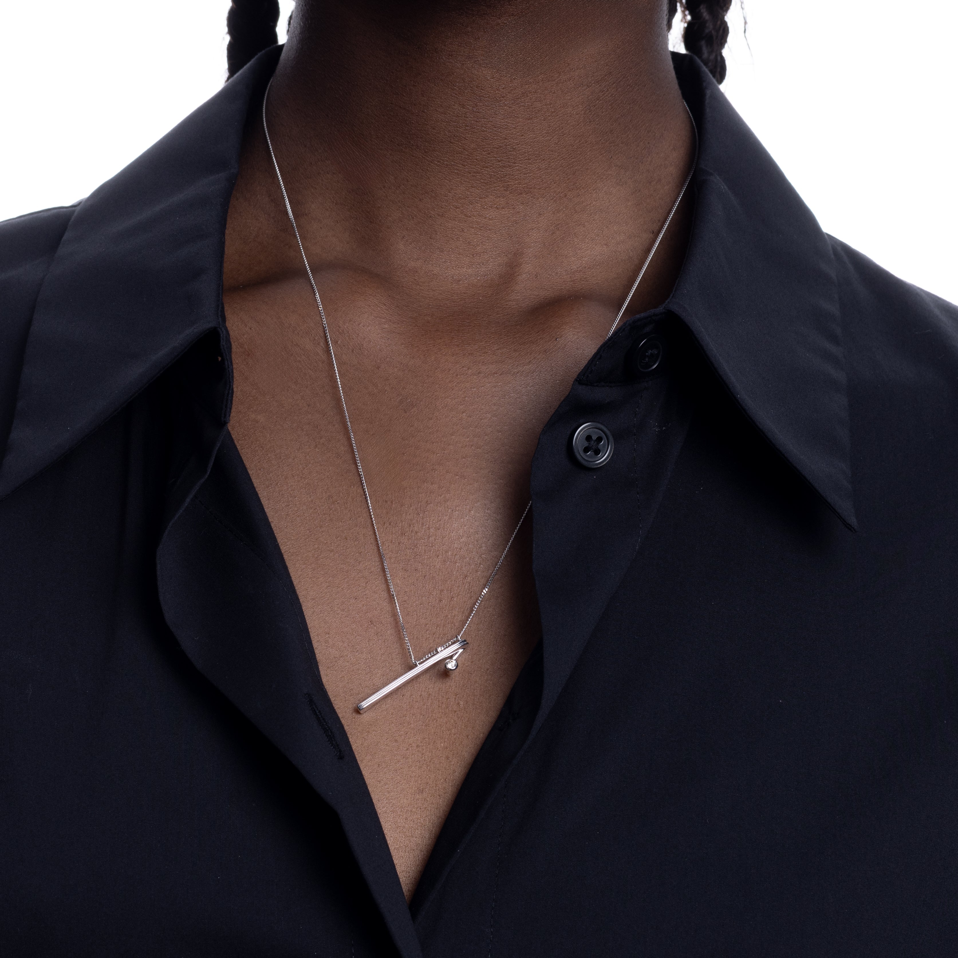 DROSERA Diamond Long Bar Necklace