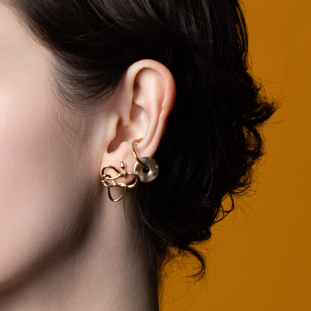 18K SNAKE KNOT Diamond Earrings