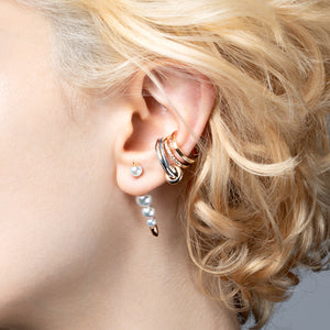 PUNCTURE Back Spear Akoya Pearl Earring  Small size