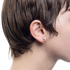 BELUGA Oblong Diamond Earring Black Ruthenium Plated