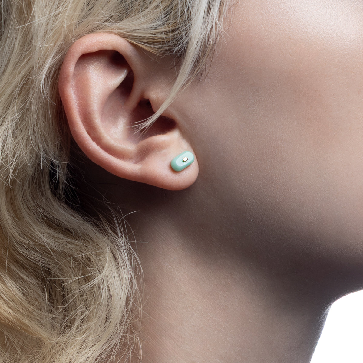 BIRD OF PARADISE Oblong Bird's Eye  Earring, Mint Chrysoprase Smorky Quartz